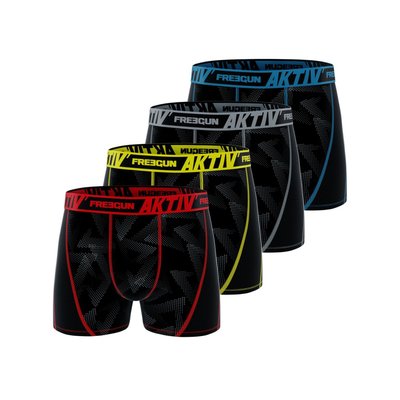 Lot de 4 Boxers Microfibre Aktiv Sport Surpiqûres Colorées FREEGUN