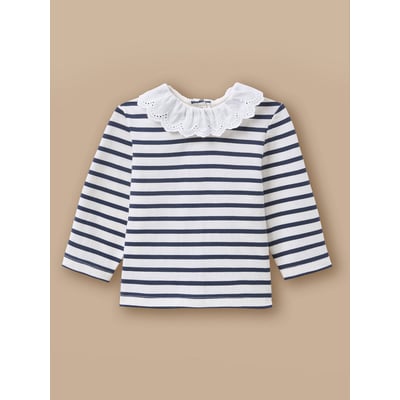 T-shirt marinière broderie anglaise CYRILLUS