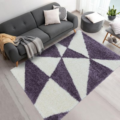 Tapis shaggy tissé motif géométrique TRIANGLE A UN AMOUR DE TAPIS