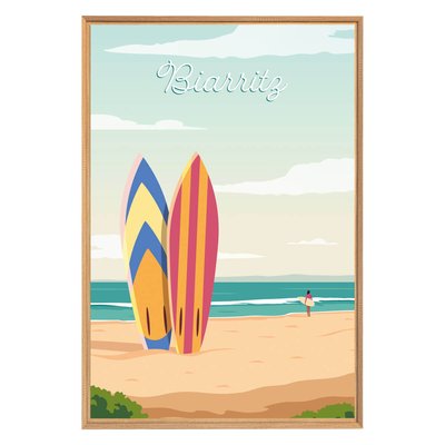 Tableau Mural Illustration Plage De Biarritz PLAGE CEANOTHE