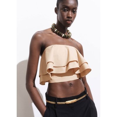 Haut bustier à volants MANGO