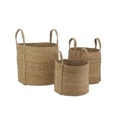 Cache-pots en jonc naturel avec anses (Lot de 3) AUBRY GASPARD
