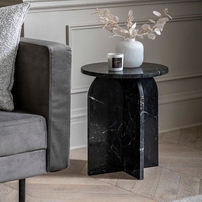 Addison Sculptural Marble Side Table SO'HOME
