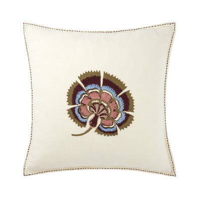 Housse de coussin en coton ecru, TALMA DESFORGES