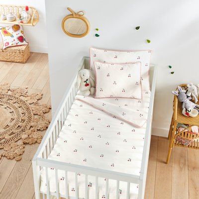 Griotte Cherry 100% Organic Cotton Toddler Duvet Cover LA REDOUTE INTERIEURS