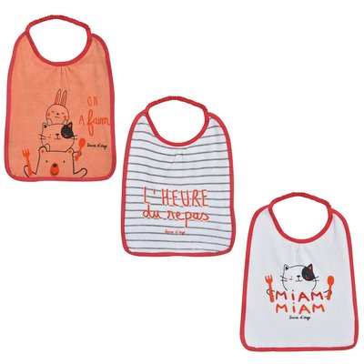 Lot de 3 bavoirs elastiques demetrio SUCRE D'ORGE