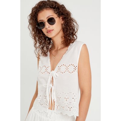 Blouse sans manches brodée CACHE CACHE