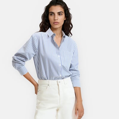 Camicia in cotone a righe, Signatures MARLÈNE LA REDOUTE COLLECTIONS