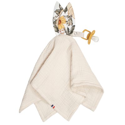Doudou lapin attache tétine en coton NÉO VINTAGE SEVIRA KIDS