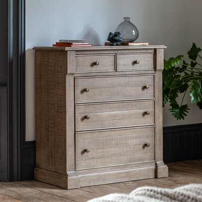 Vinton American Pine 5 Drawer Chest SO'HOME