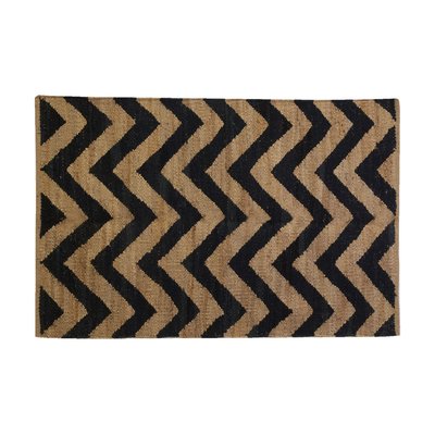 Tapis en jute naturel et noir graphique AUBRY GASPARD