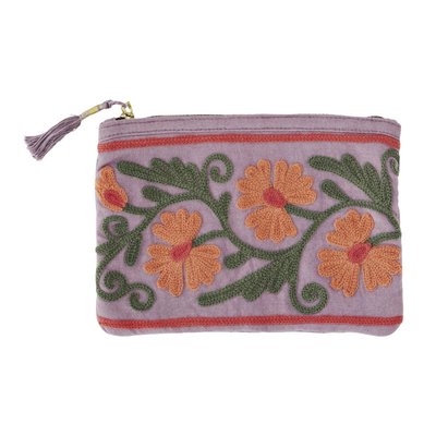 Pochette coton brodé floral MADAM STOLTZ