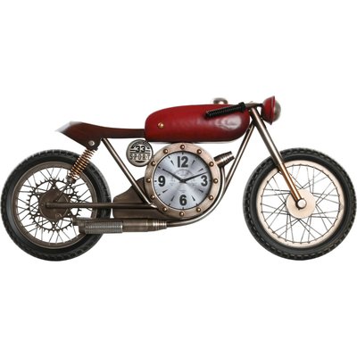 Horloge murale moto vintage  et doré style loft métal PVC RECOLLECTION