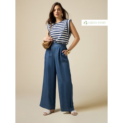 Pantalon large en TENCEL fluide effet denim OLTRE