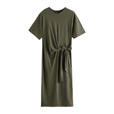 Robe t-shirt mi-longue avec lien à nouer NEXT