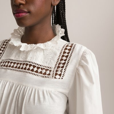 T-shirt col victorien manches longues LA REDOUTE COLLECTIONS