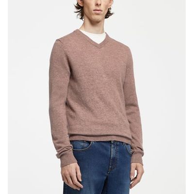 Pull col v marron homme online