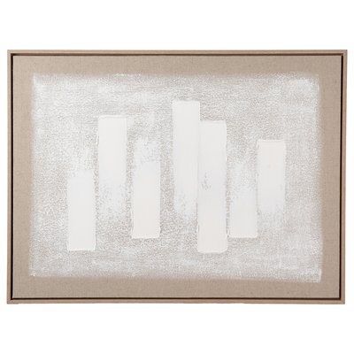 80 x 60cm White & Natural Textured Canvas with Natural Frame SO'HOME