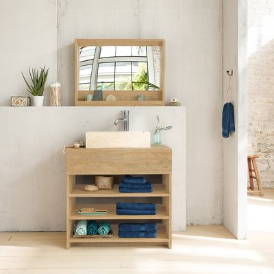 Meuble de salle de bain en bois d'hévéa 80 cm  CALI BERAH GETAH