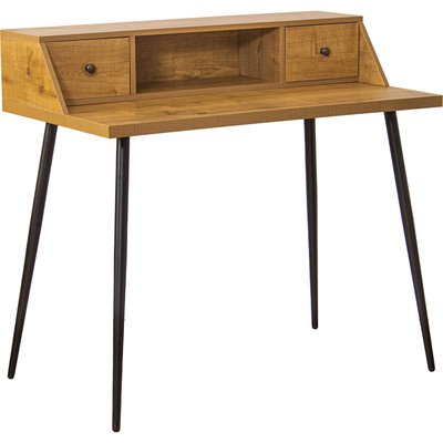 Bureau en bois avec rangement et pieds métalliques RECOLLECTION