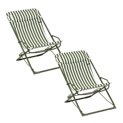 Lot de 2 Transats jardin oscillants - TRANSASWING LAFUMA MOBILIER