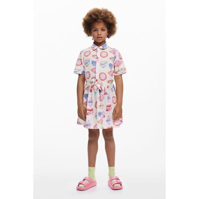 Desigual - Robe chemise à motifs de timbres DESIGUAL