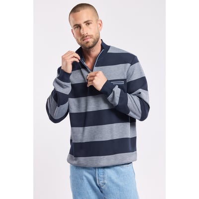 Sweat rayé col zippé GUY DE BERAC