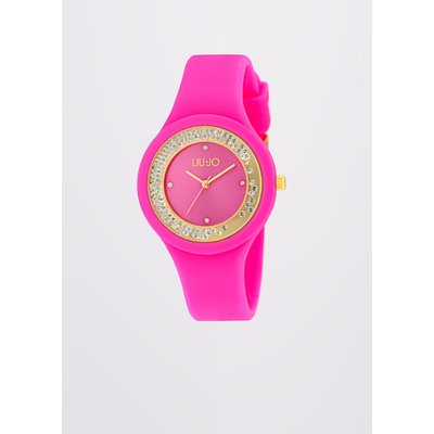 Montre rose en silicone avec strass LIU JO
