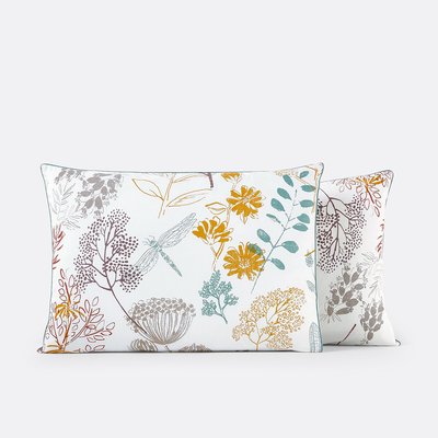 Botanique Floral 100% Cotton Percale 200 Thread Count Pillowcase LA REDOUTE INTERIEURS