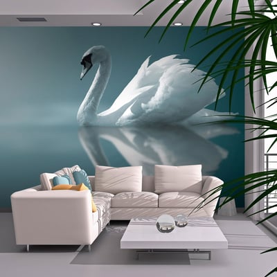 Papier peint intissé panoramique Animaux Cygne blanc EDEN