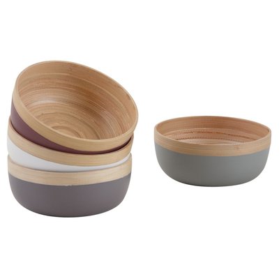 Corbeille ronde en bambou naturel et laqué (Lot de 4) AUBRY GASPARD