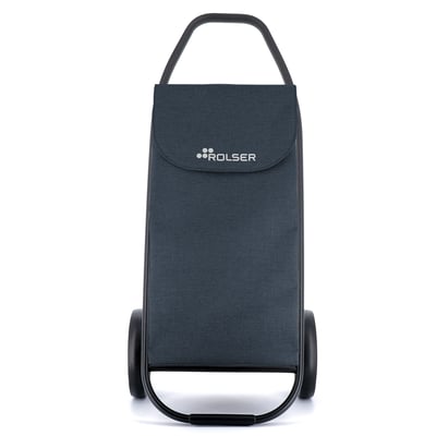 Chariot De Course Rolser COM Tweed - 2 Grandes Roues, Pliable, Aluminium Léger, Noir, Pour Transport Facile