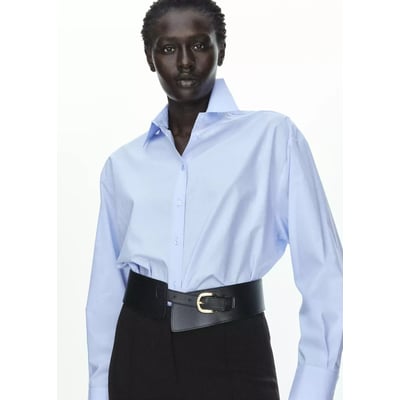 Chemise droite mélange coton et lyocell MANGO