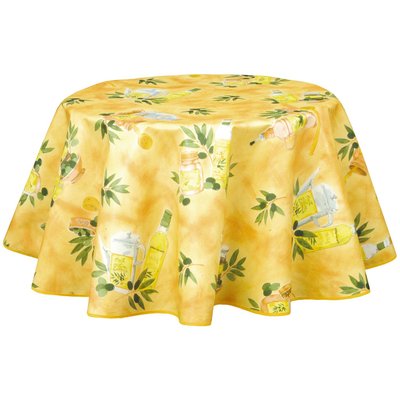 Nappe en toile cirée ronde provençale Pistou TOILINUX