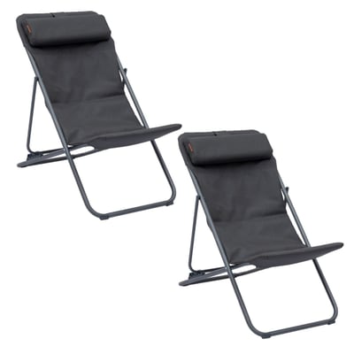 Lot de 2 chiliennes de jardin pliante MIRAEL HESPERIDE