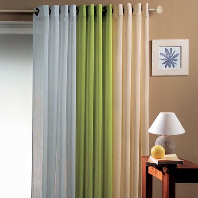 Voilage fantaisie tissée rayure HOME MAISON