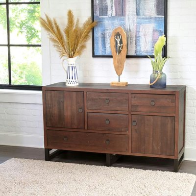 Buffet bas en bois recyclé style campagne SAMOA PIER IMPORT