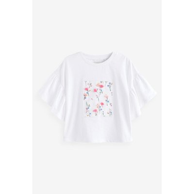 T-shirt à manches volantées et fleurs NEXT