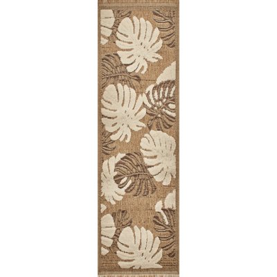 Tapis intérieur extérieur à motif feuille TULUM NAZAR RUGS
