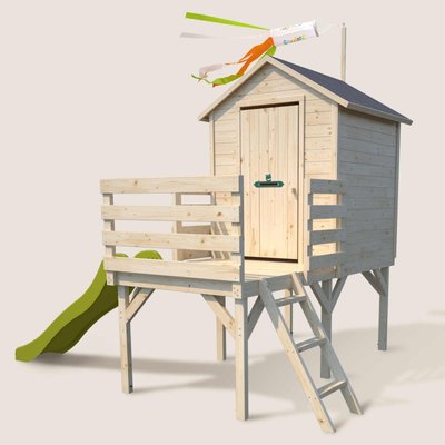 Cabane en bois enfant avec toboggan JOSEPHINE SOULET