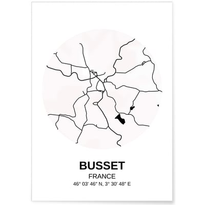 Affiche Carte Busset L'AFFICHERIE