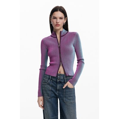 Cardigan à fermeture éclair à rayures verticales DESIGUAL