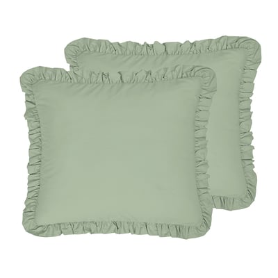 Lot de 2 taies d'oreiller à volant froncé SOFT PERCALE LILY SENSEI MAISON