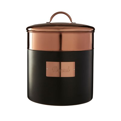 Bread Bin in Charcoal with Copper Lid SO'HOME