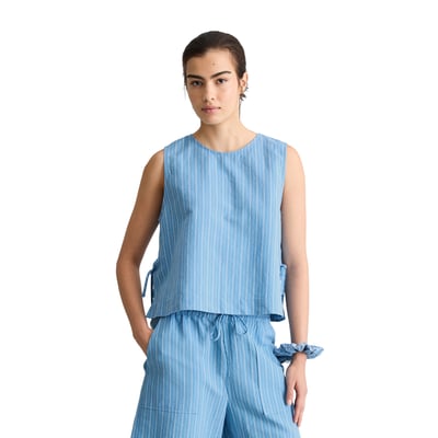 Top rayé boxy en mélange de lin et de coton MARC O’POLO DENIM