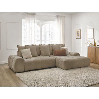Canapé d'angle convertible 3 places en tissu texturé, EVEREST BOBOCHIC