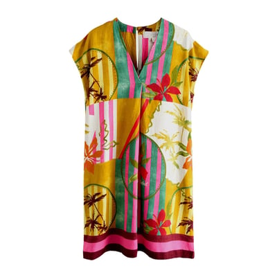 Robe courte caftan en lin mélangé NEXT