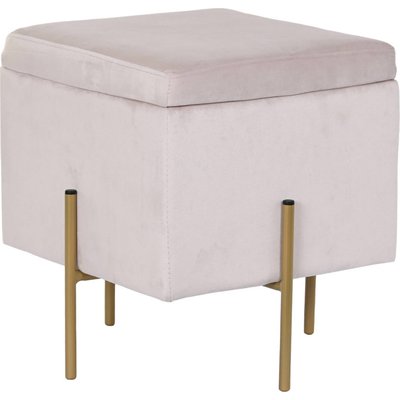 Pouf en velours avec pieds dorés RECOLLECTION