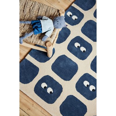 Tapis enfant rectangulaire épais, Coton bio GOTS, BIDULES BLEUU STUDIO