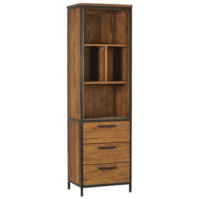 Colonne en bois de teck poignées métal PUNE PIER IMPORT